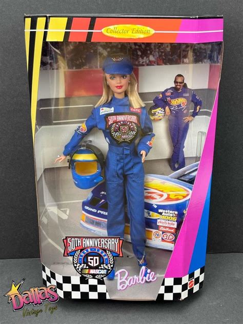 clad in a blue jumpsuit <b>nascar</b> <b>barbies</b> outfit is accurate right down to the sponsors logos. . Nascar barbie 50th anniversary